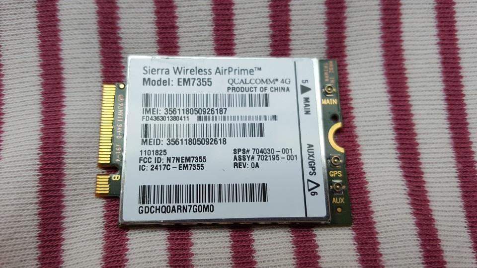 Card wwan 4G HP LT4111- GOBI5000 Sierra EM7355 - WWAN Support  HP 820 G1,840 G1, 850 G1, Zbook 15, 17