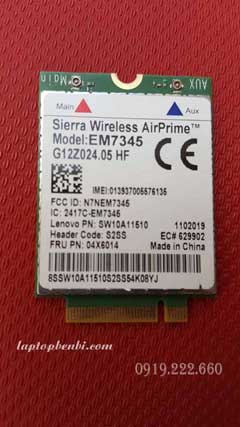 Card WWAN 4G Lenovo ThinkPad EM7345 4G LTE (FRU PN: 04X6014) dùng cho X240,X250,T440,T450s