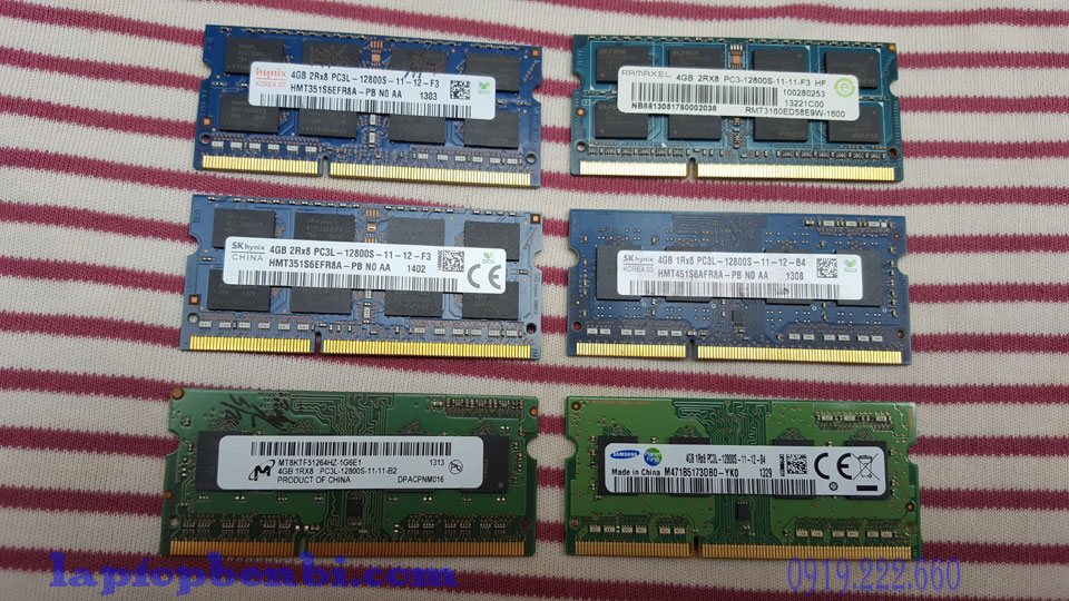 Ram laptop 4GB DDR3L - Bus 1600MHz - Ram zin laptop tháo máy