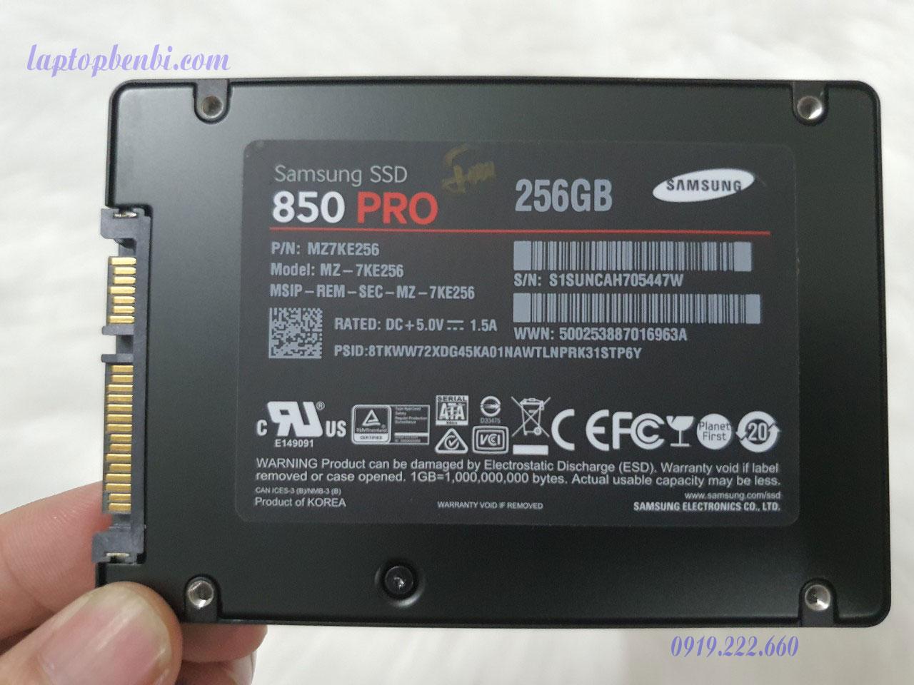 Ổ cứng laptop 256GB SSD Samsung 850 Pro  | ổ cứng Samsung dung lượng 256GB SSD